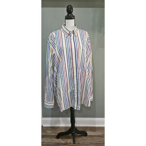 Paul & Shark Yachting Multicolor Striped Button Down Shirt Size 45‎ EUC